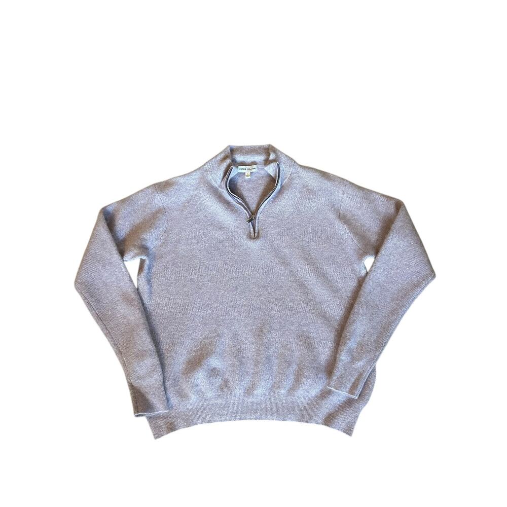 EUC Peter Millar Women’s Purple Cashmere/Linen Quarter-Zip Sweater Size L Fall